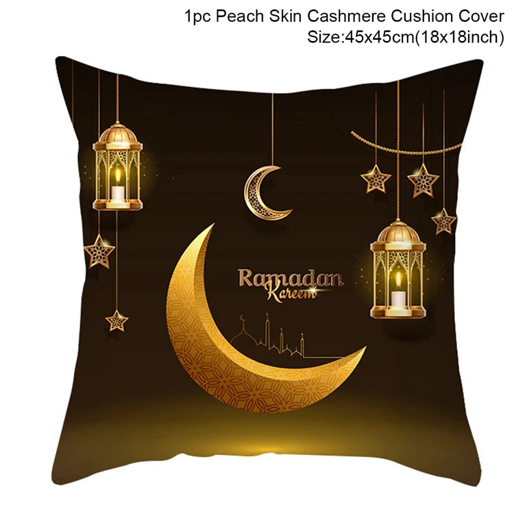 EID Mubarak Decor Cushion Cover Pillowcase Ramadan Decorations for Home