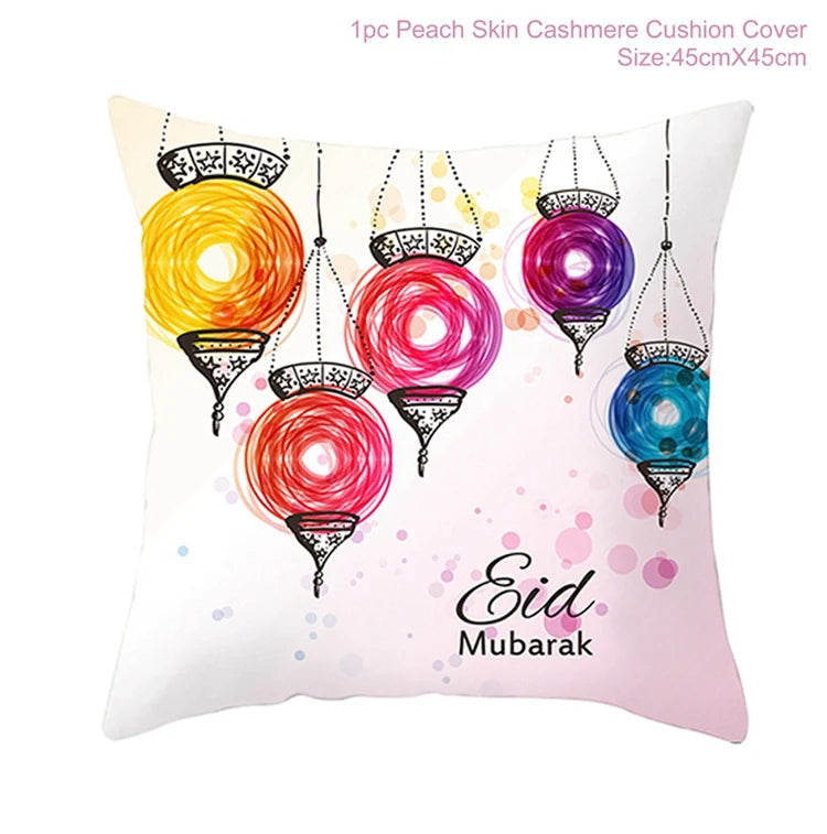 EID Mubarak Decor Cushion Cover Pillowcase Ramadan Decorations for Home