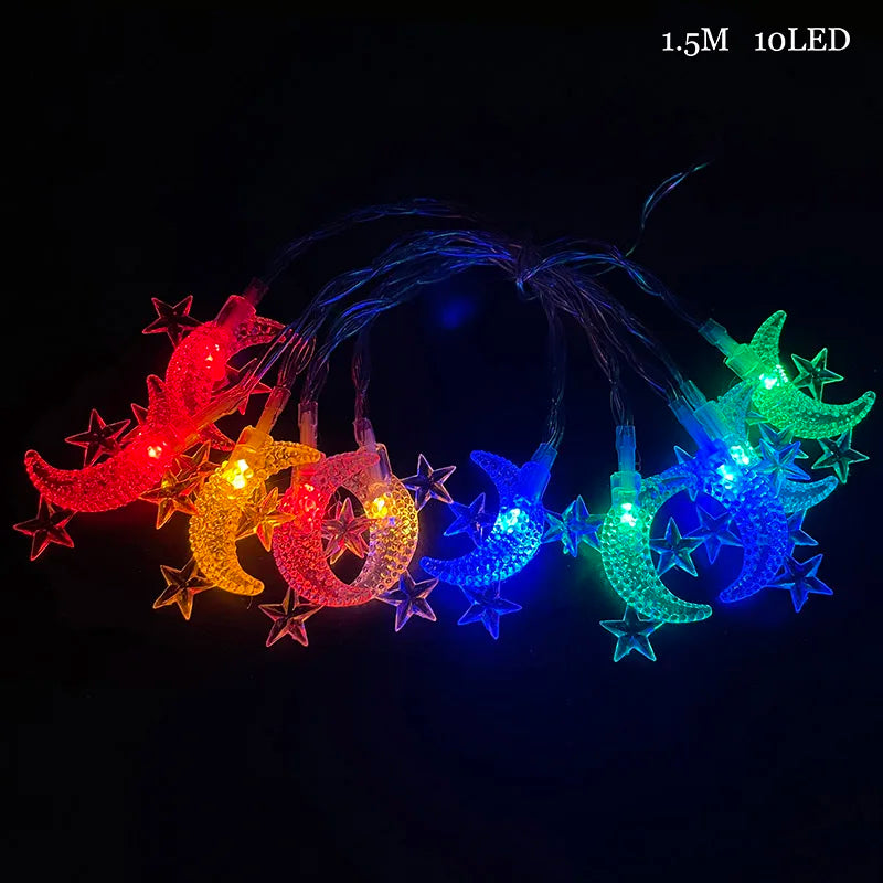 EID Mubarak light Star Moon Led String Lights Ornaments