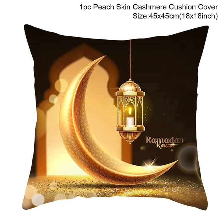 EID Mubarak Decor Cushion Cover Pillowcase Ramadan Decorations for Home