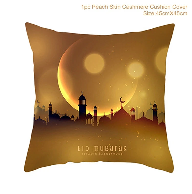 EID Mubarak Decor Cushion Cover Pillowcase Ramadan Decorations for Home