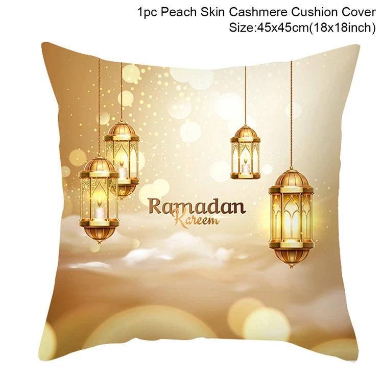 EID Mubarak Decor Cushion Cover Pillowcase Ramadan Decorations for Home