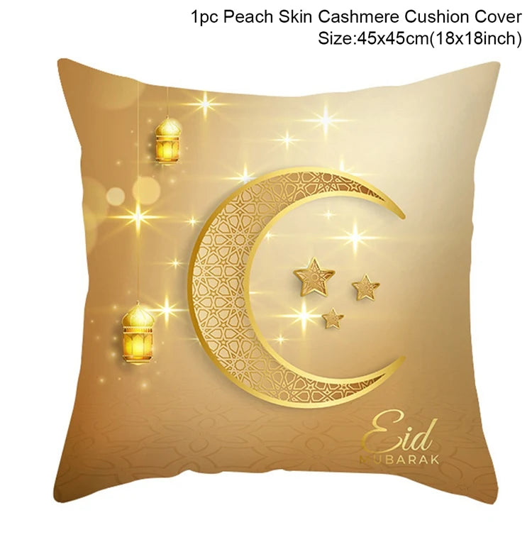 EID Mubarak Decor Cushion Cover Pillowcase Ramadan Decorations for Home