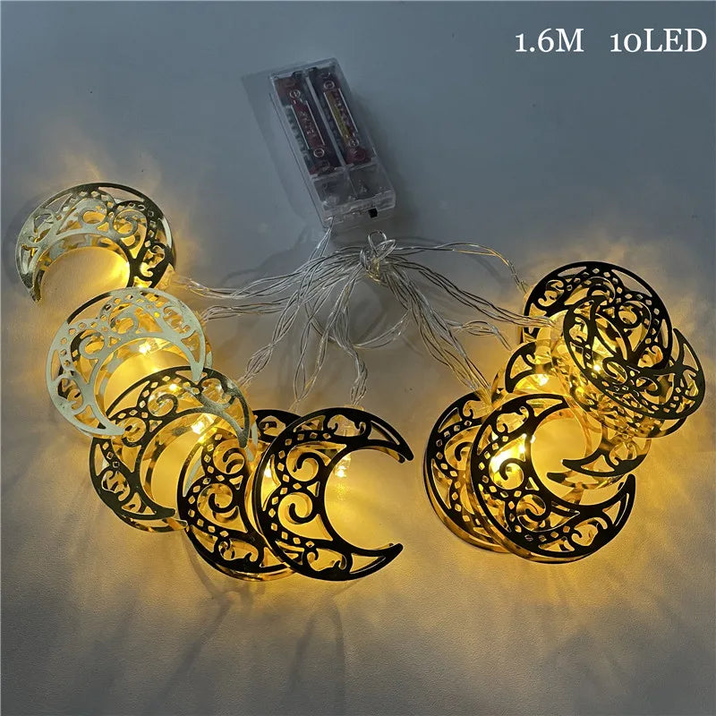 10LED Moon Star castle Led Light String Eid Mubarak