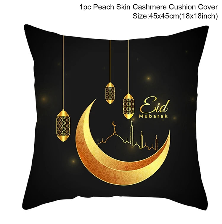 EID Mubarak Decor Cushion Cover Pillowcase Ramadan Decorations for Home