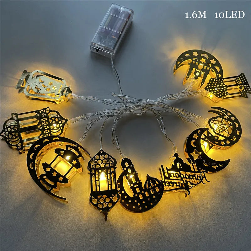 10LED Moon Star castle Led Light String Eid Mubarak