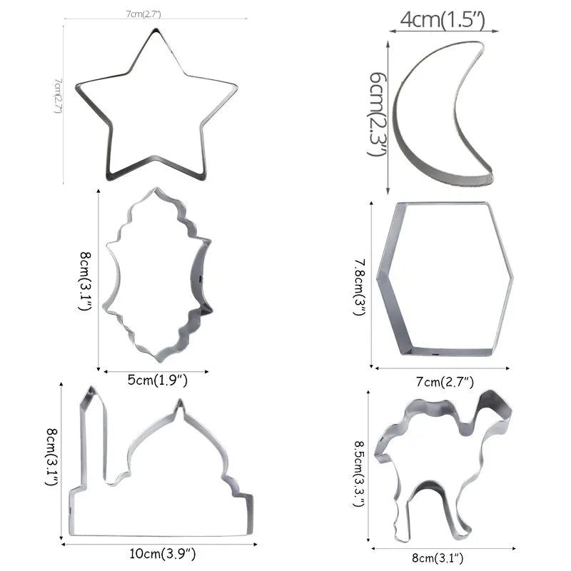 EID MUBARAK Moon Star Biscuit Mold Cookie Cutters