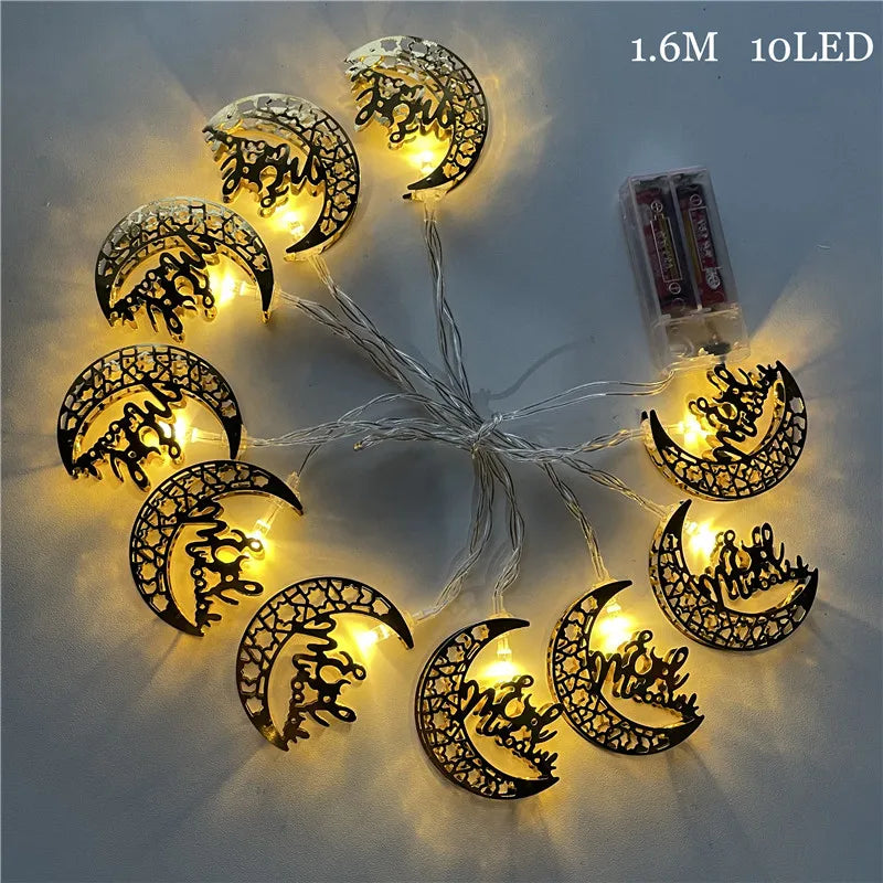 10LED Moon Star castle Led Light String Eid Mubarak