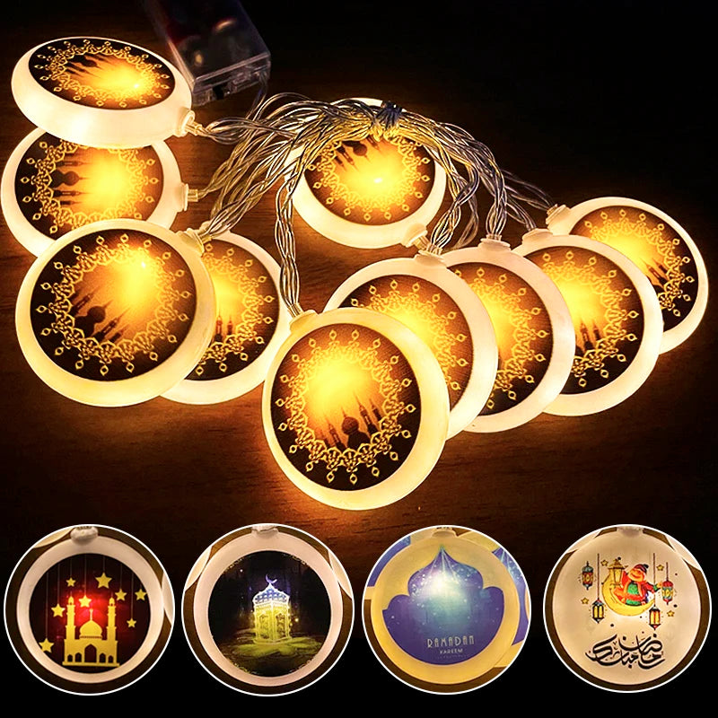 EID Mubarak light Star Moon Led String Lights Ornaments