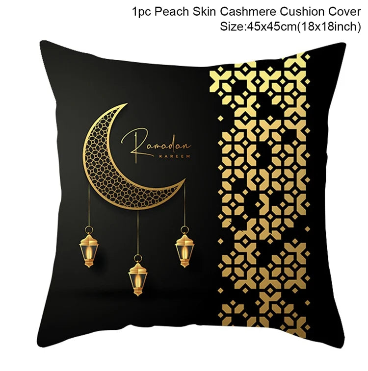 EID Mubarak Decor Cushion Cover Pillowcase Ramadan Decorations for Home