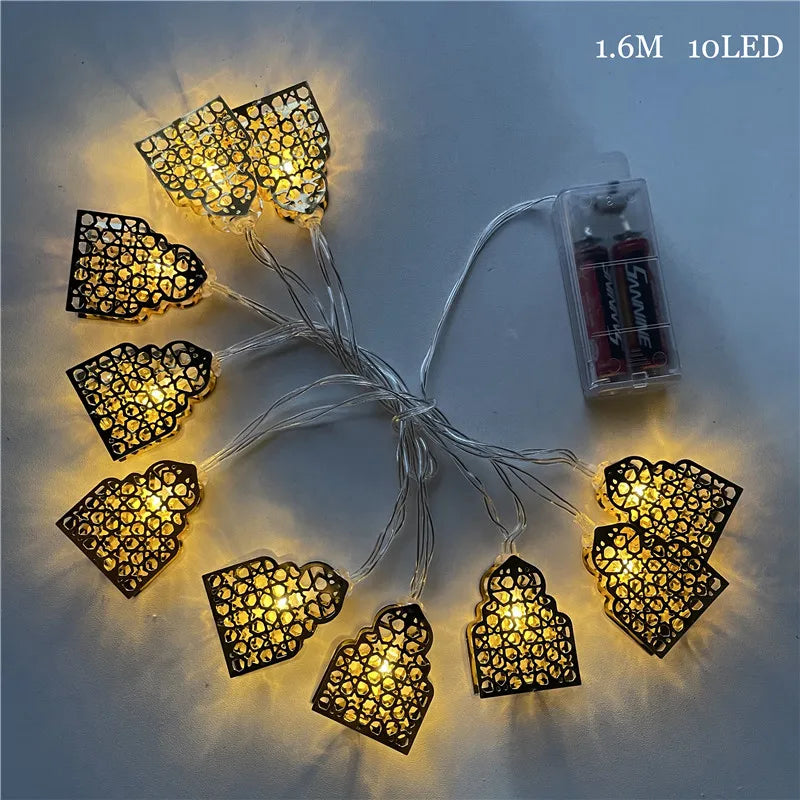 10LED Moon Star castle Led Light String Eid Mubarak