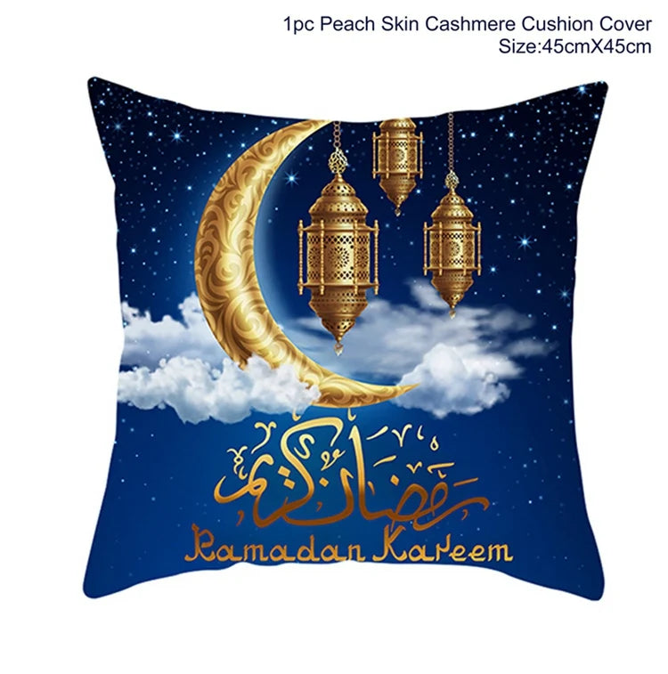 EID Mubarak Decor Cushion Cover Pillowcase Ramadan Decorations for Home