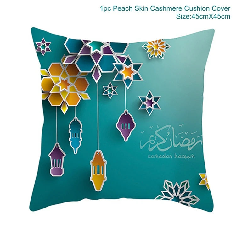 EID Mubarak Decor Cushion Cover Pillowcase Ramadan Decorations for Home