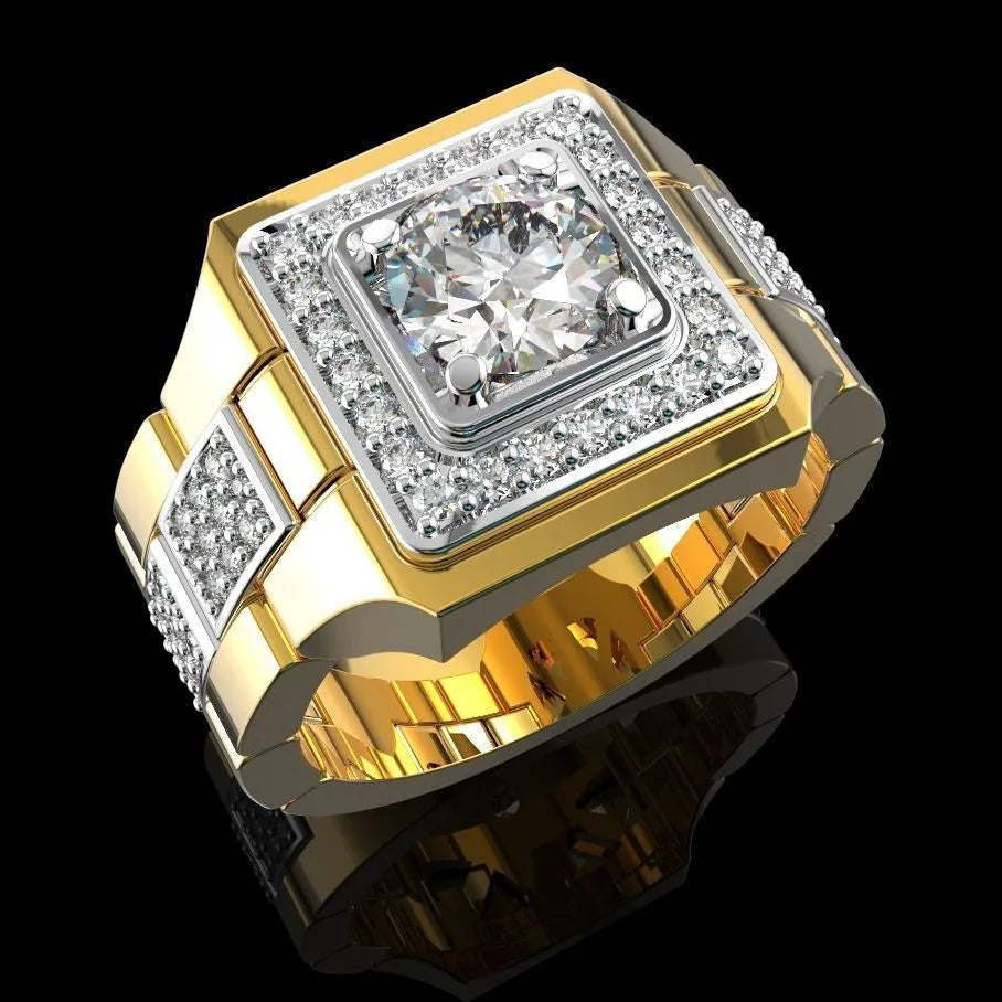 14 K Gold White Diamond Ring 2 Carats Diamond