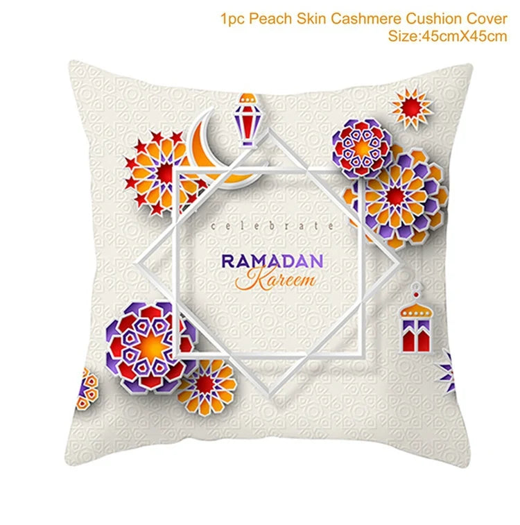 EID Mubarak Decor Cushion Cover Pillowcase Ramadan Decorations for Home