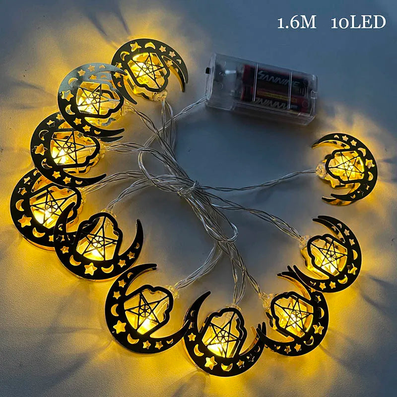 EID Mubarak light Star Moon Led String Lights Ornaments