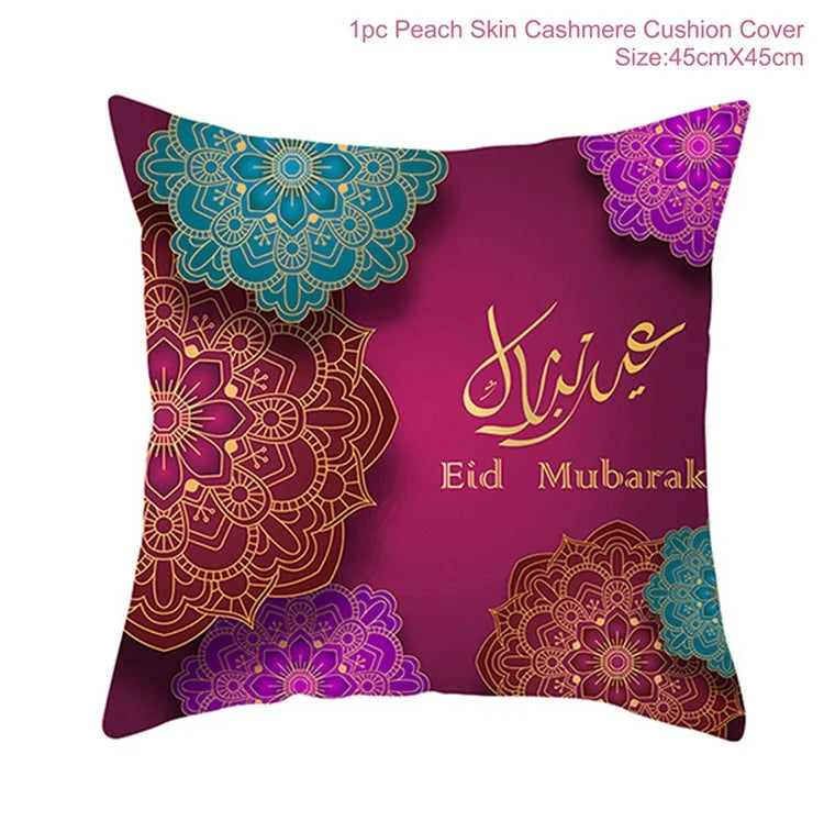 EID Mubarak Decor Cushion Cover Pillowcase Ramadan Decorations for Home