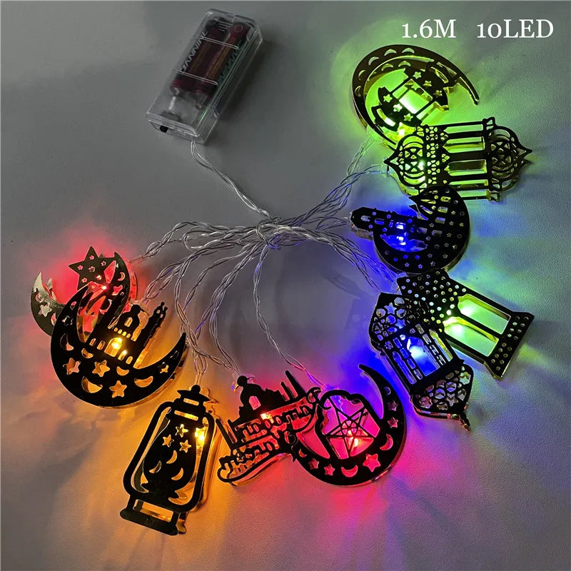 10LED Moon Star castle Led Light String Eid Mubarak