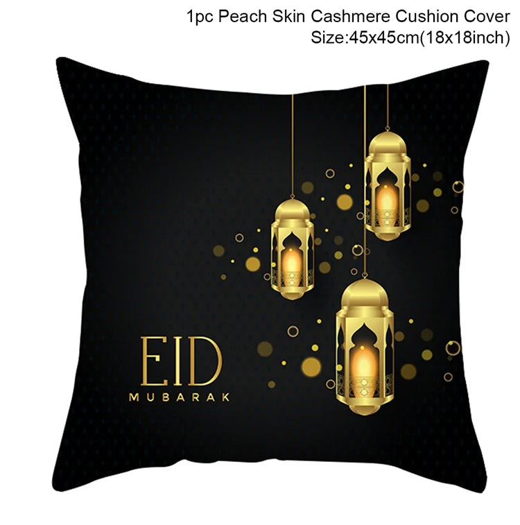 EID Mubarak Decor Cushion Cover Pillowcase Ramadan Decorations for Home