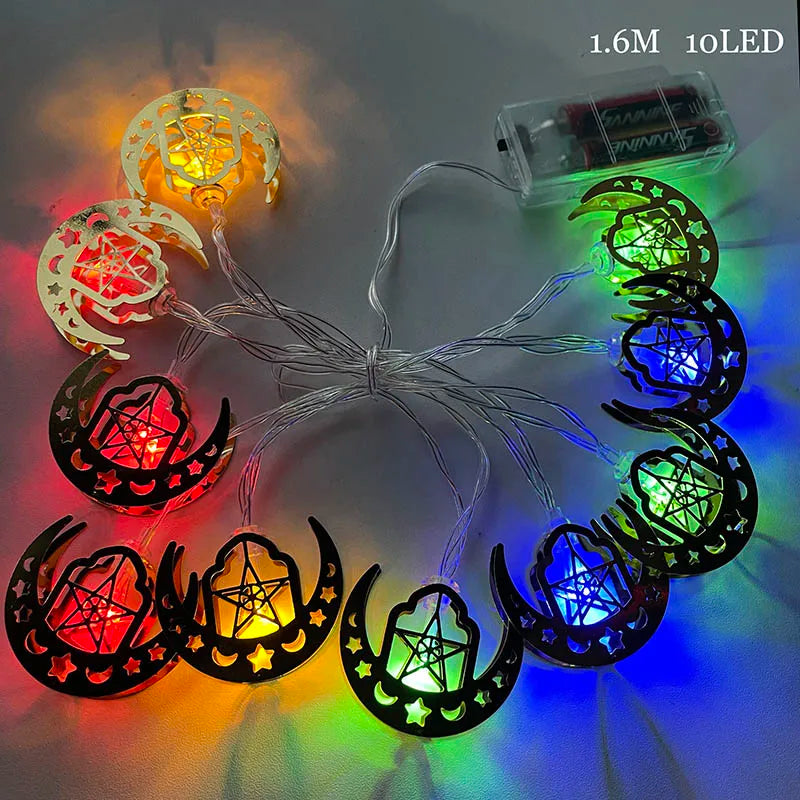 EID Mubarak light Star Moon Led String Lights Ornaments