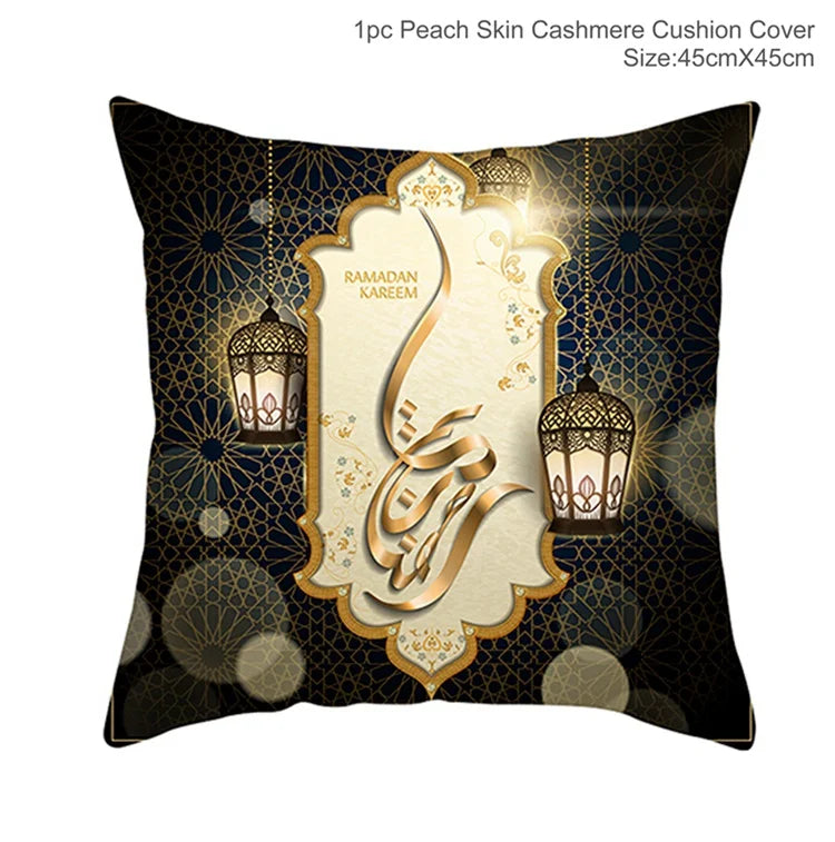 EID Mubarak Decor Cushion Cover Pillowcase Ramadan Decorations for Home