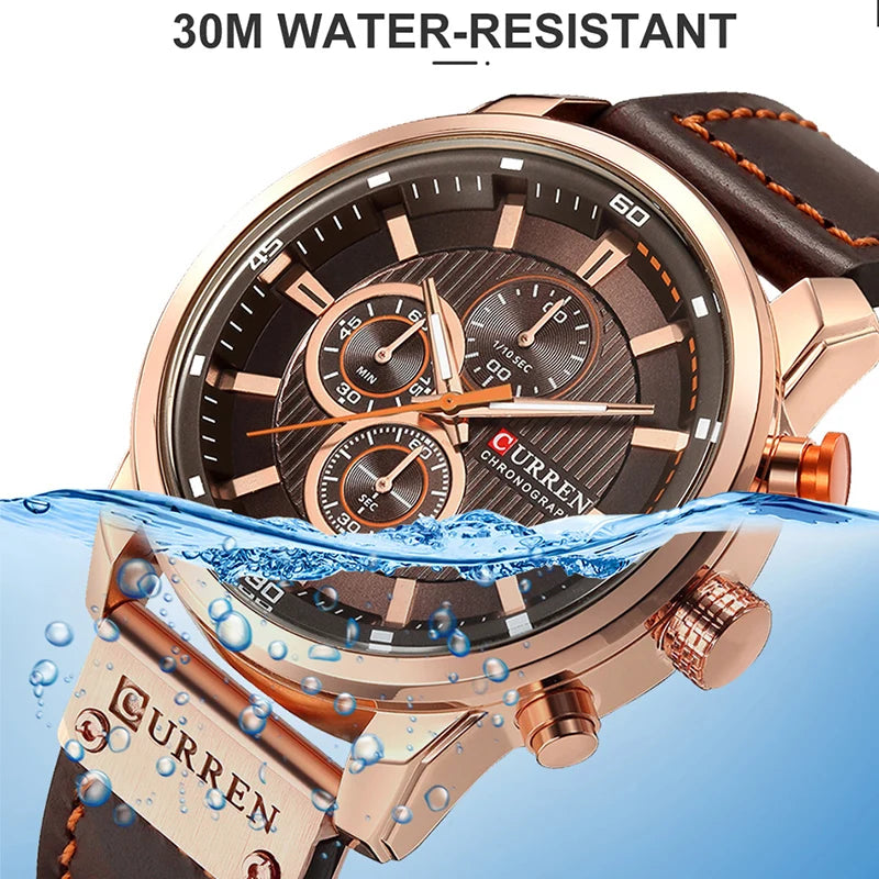 CURREN Brand Watch Men Leather Sports Watches