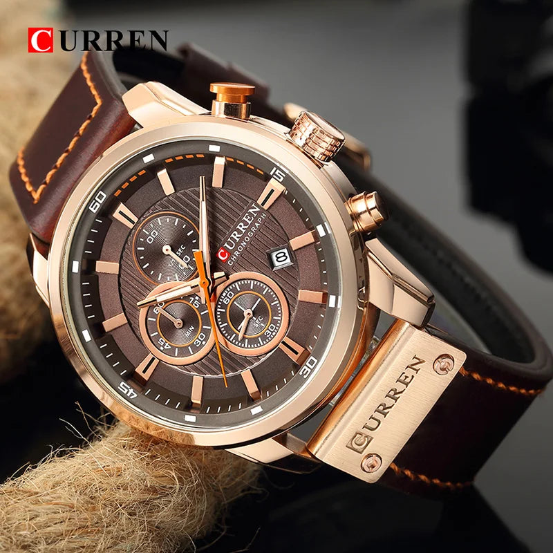 CURREN Brand Watch Men Leather Sports Watches