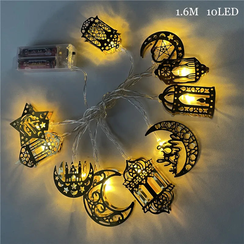 10LED Moon Star castle Led Light String Eid Mubarak