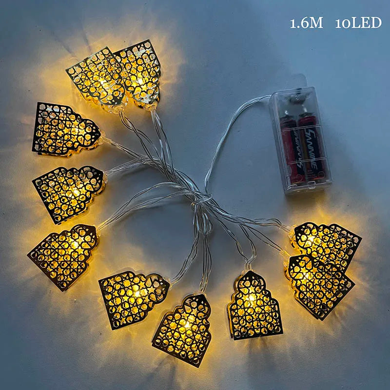 EID Mubarak light Star Moon Led String Lights Ornaments