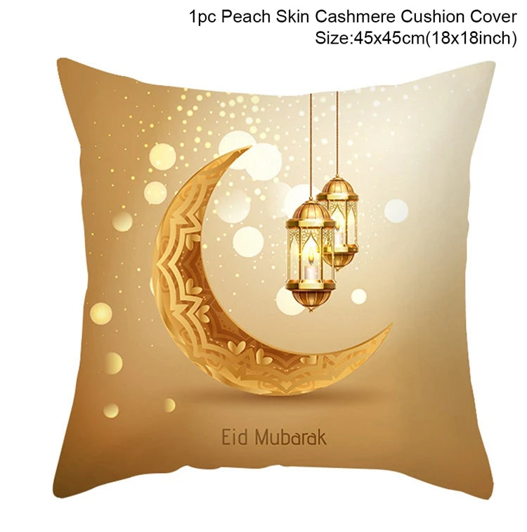 EID Mubarak Decor Cushion Cover Pillowcase Ramadan Decorations for Home