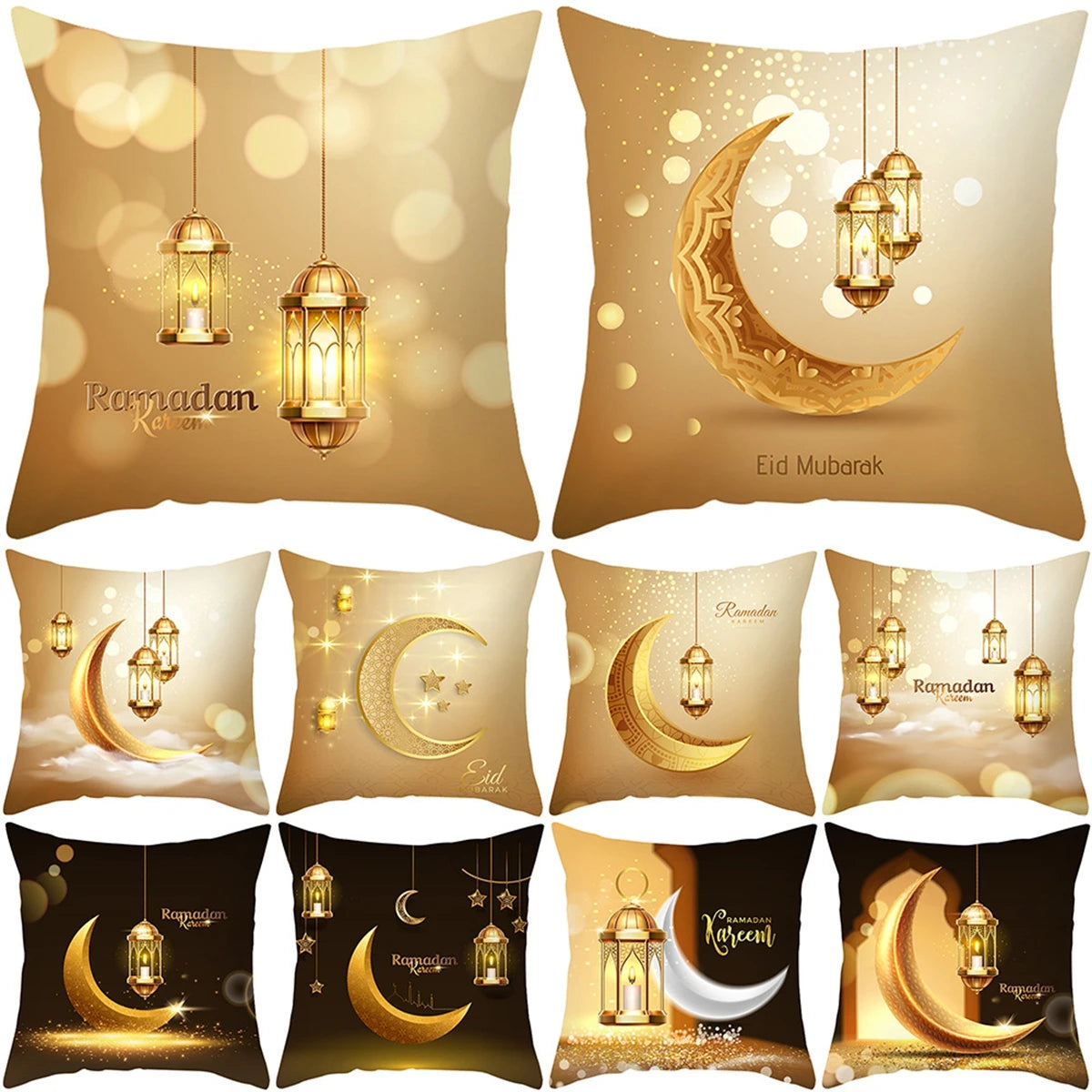 EID Mubarak Decor Cushion Cover Pillowcase Ramadan Decorations for Home