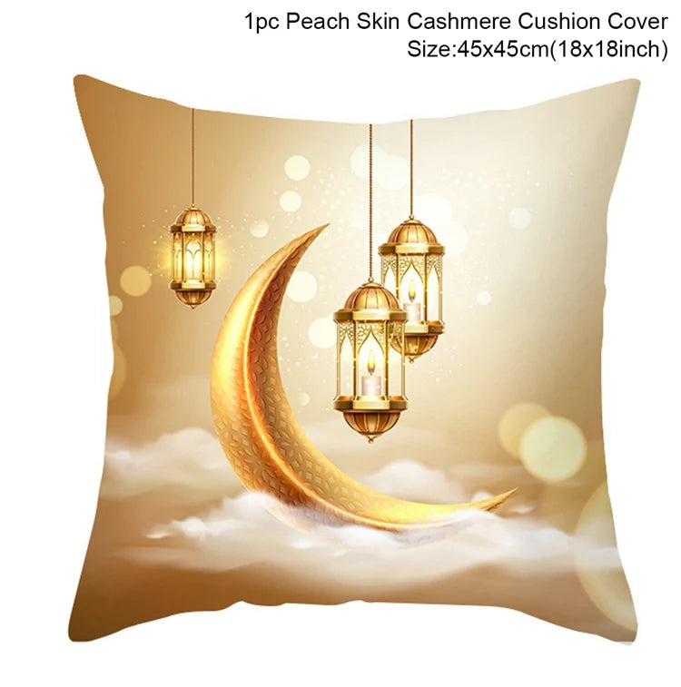 EID Mubarak Decor Cushion Cover Pillowcase Ramadan Decorations for Home