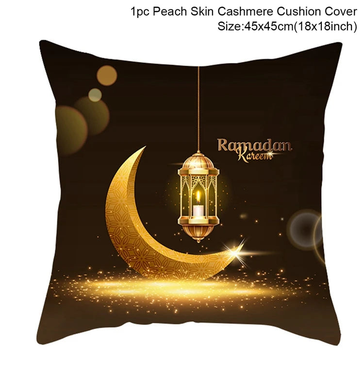 EID Mubarak Decor Cushion Cover Pillowcase Ramadan Decorations for Home