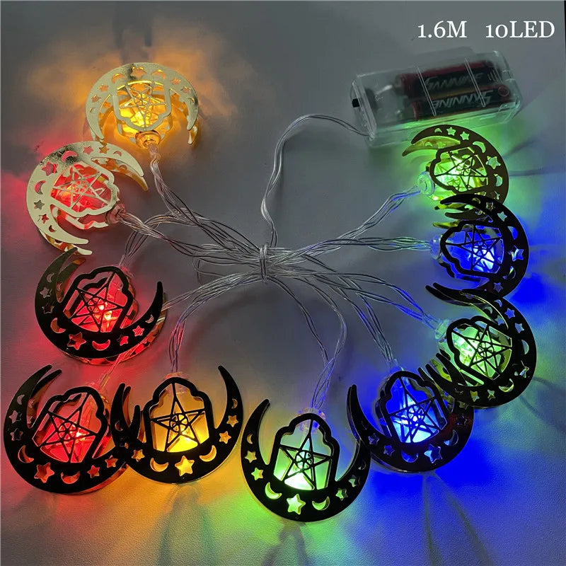 10LED Moon Star castle Led Light String Eid Mubarak