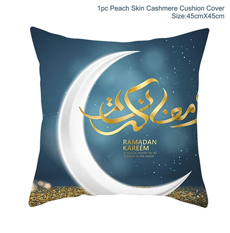 EID Mubarak Decor Cushion Cover Pillowcase Ramadan Decorations for Home