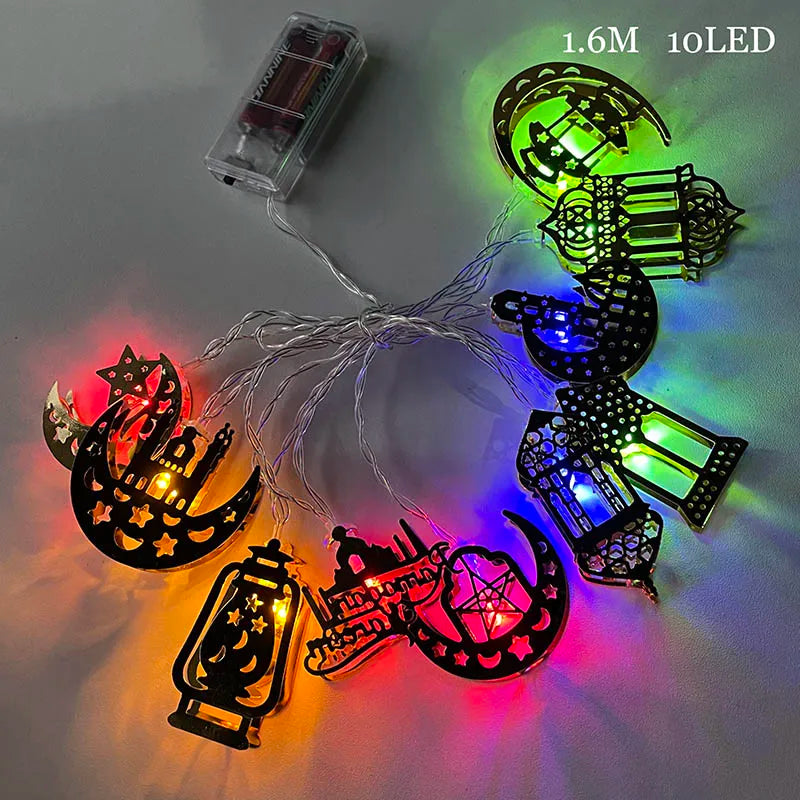 EID Mubarak light Star Moon Led String Lights Ornaments