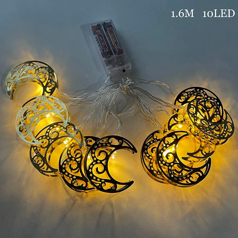 EID Mubarak light Star Moon Led String Lights Ornaments