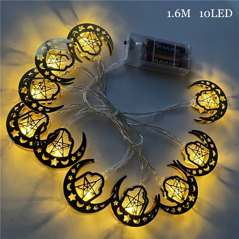 10LED Moon Star castle Led Light String Eid Mubarak