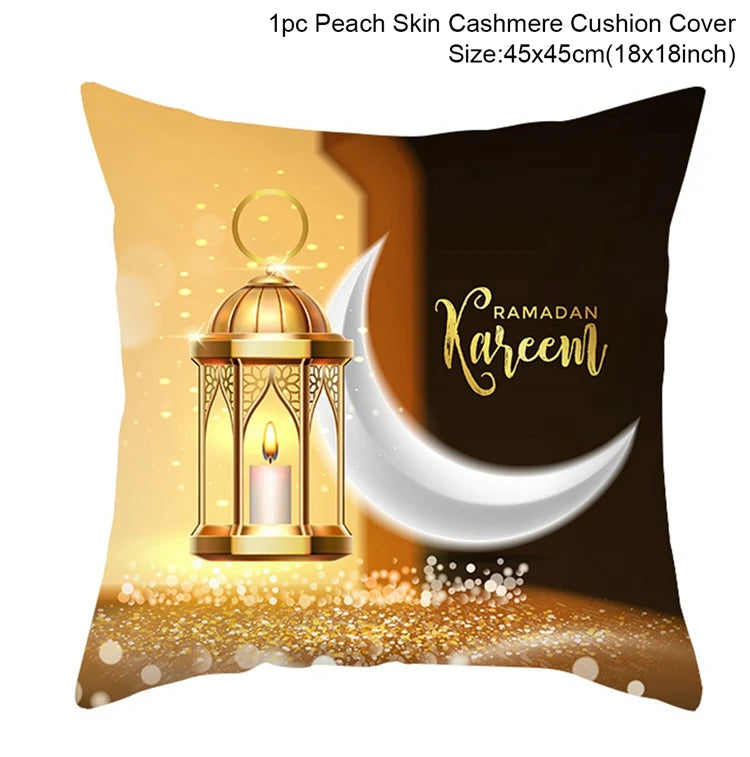 EID Mubarak Decor Cushion Cover Pillowcase Ramadan Decorations for Home