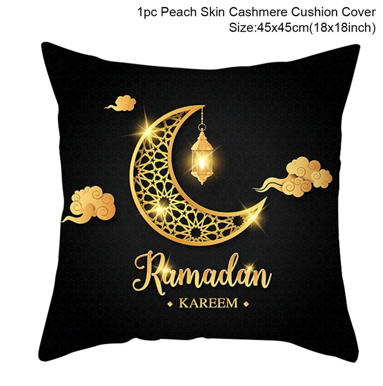 EID Mubarak Decor Cushion Cover Pillowcase Ramadan Decorations for Home