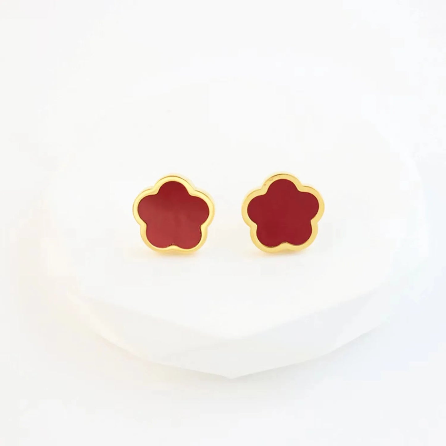 Korean Vintage Delicate Zircon Shell Heart Stud Earrings