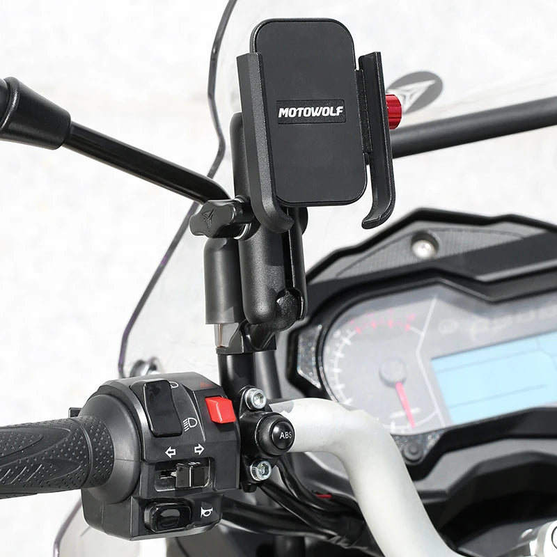 Aluminum Alloy Bicycle Mobile Phone Holder Motorcycle Handlebar/Rearview Mirror Mount Holder