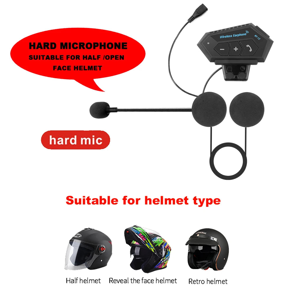 Motorcycle Earphones Helmet Headset Bluetooth 5.0 Headphones Wireless Motor Headset Bike Earphone Handsfree Stereo Earbud