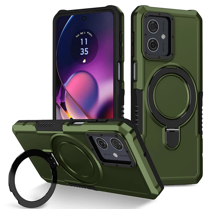 Shockproof Case for Motorola G84 G54 Armor Phone Cover with Rotated Ring Stand for Moto E32 E13 G22 G24 G34 G04 5G G14 E14