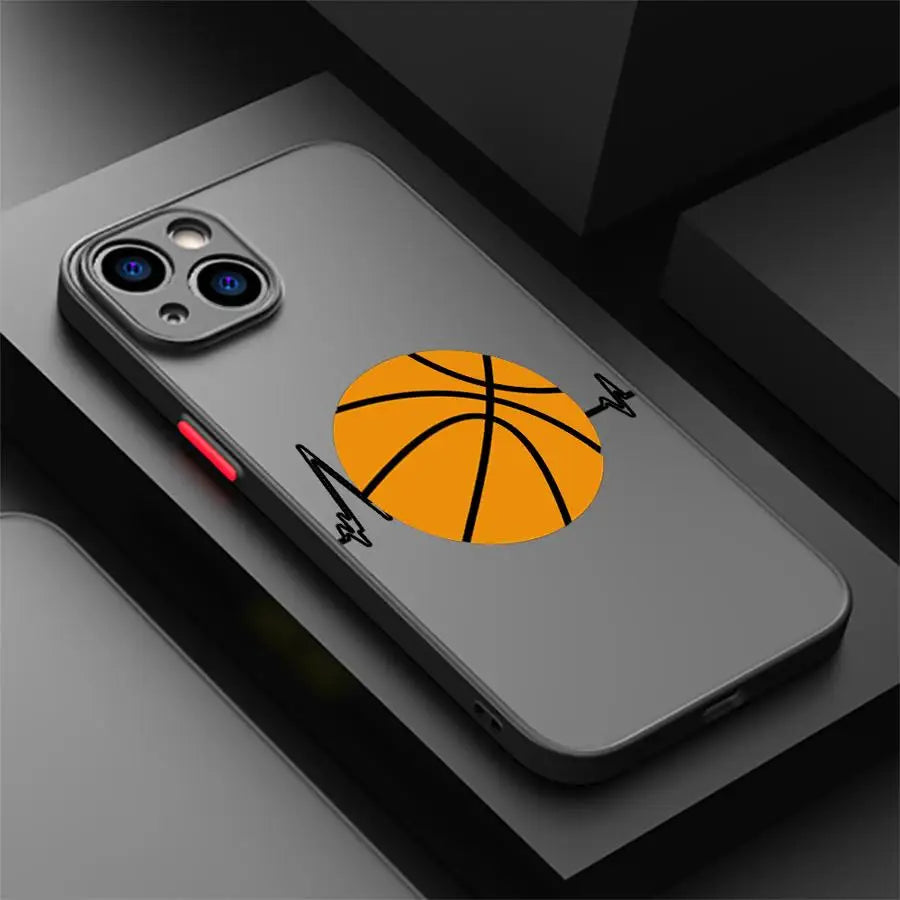 Sport Love Basketball Texture Phone Case for iPhone 15 ProMax SE 11 Pro 16s 14 Pro 13 12