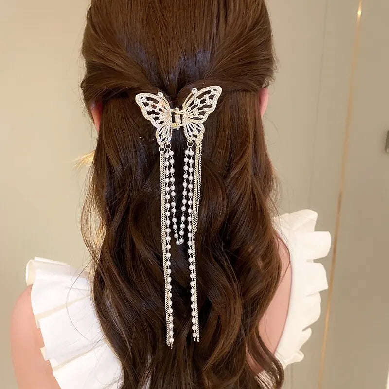 Butterfly Hair Clip with Long Tassel