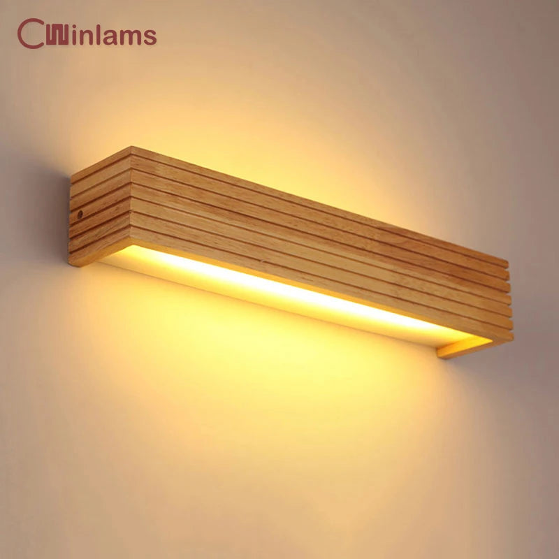 Modern Solid Wooden LED Wall Lamps