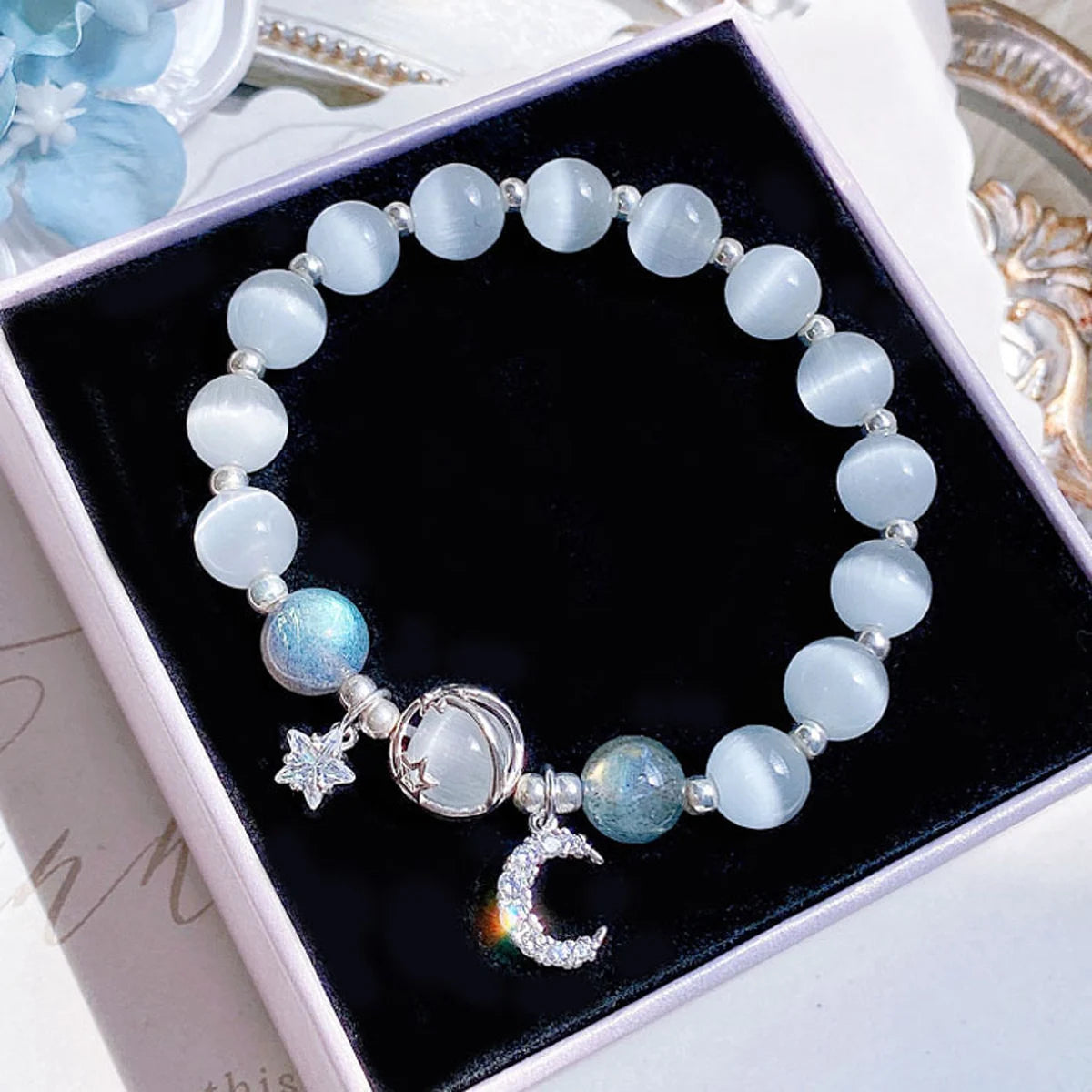 Starry Cat's Eye Stone Bracelet