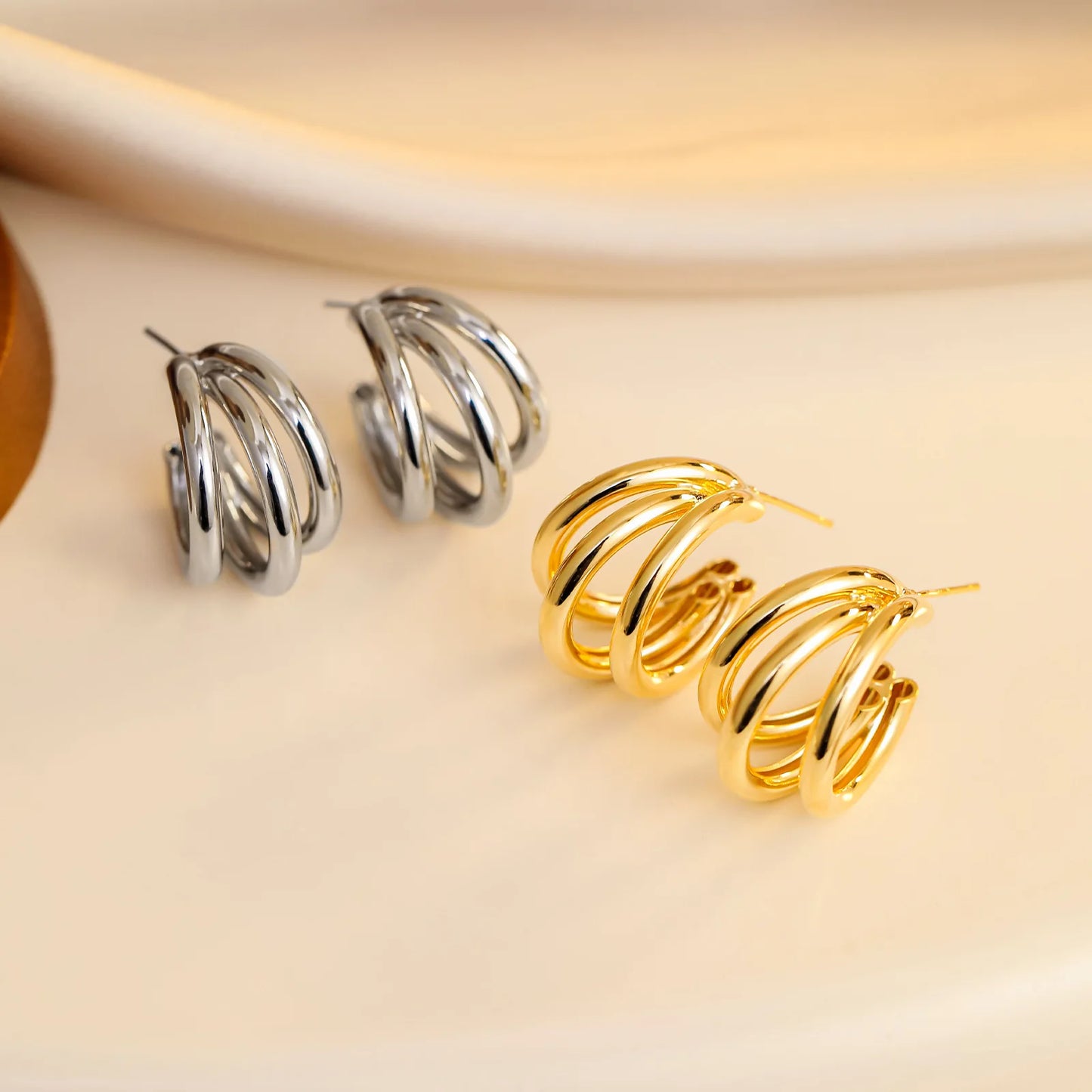 Gold Silver Color Knot Hoop Earring