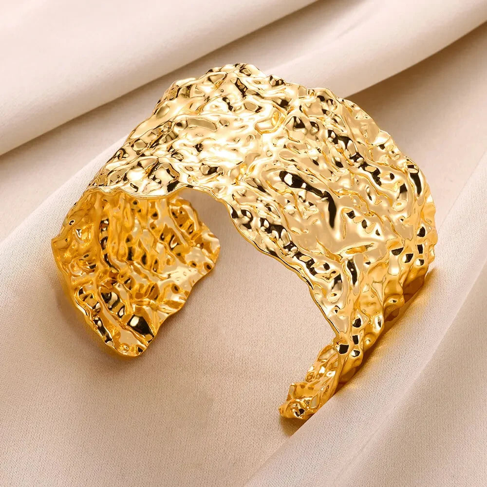 Exquisite Classic Bump Pattern Opening Bangles Bracelet